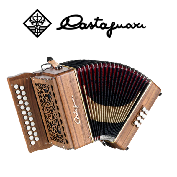 Accordéon diatonique Castagnari 
Dinn 2 en bois de noyer