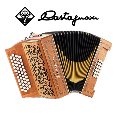 Accordéon diatonique Castagnari Handry 18-44 en bois de cerisier