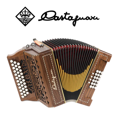 Accordéon diatonique Castagnari Handry 18 en bois de noyer