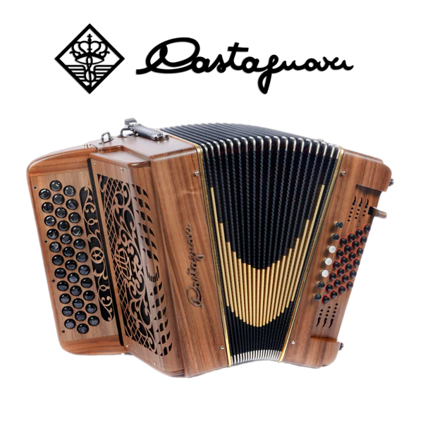 Accordéon diatonique Castagnari Handry 24 R7 en bois de noyer