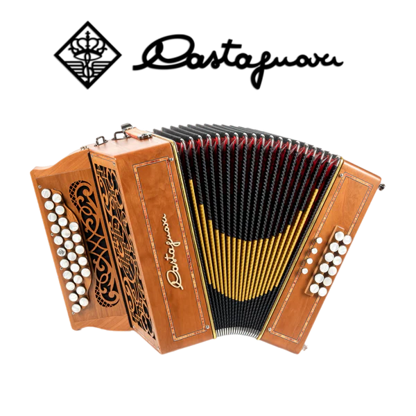 Accordéon diatonique Castagnari Mory en bois de cerisier