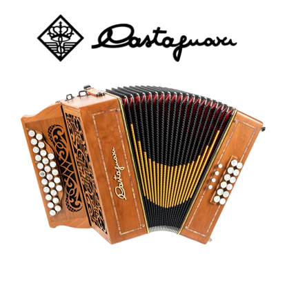 Accordéon diatonique Castagnari Mory en bois de cerisier