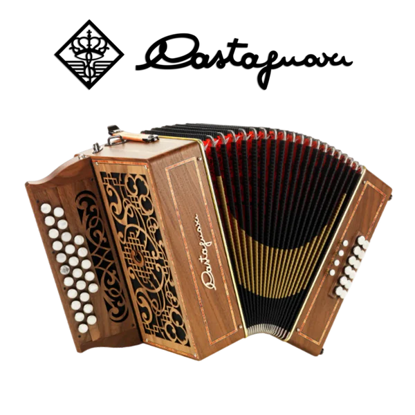 Accordéon diatonique Castagnari Mory en bois de noyer
