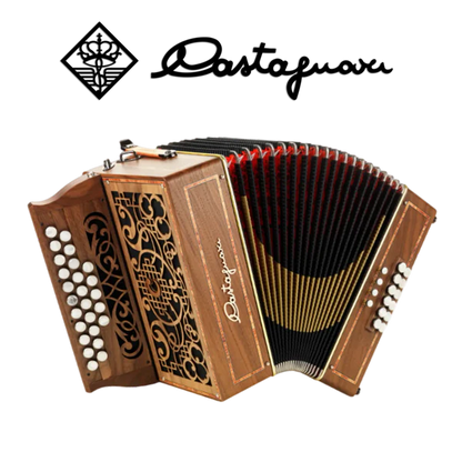 Accordéon diatonique Castagnari Mory en bois de noyer