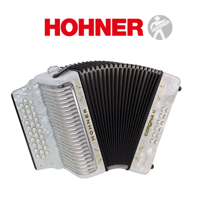 Accordéon diatonique Hohner corona 2 à touche bouton couleur blanc