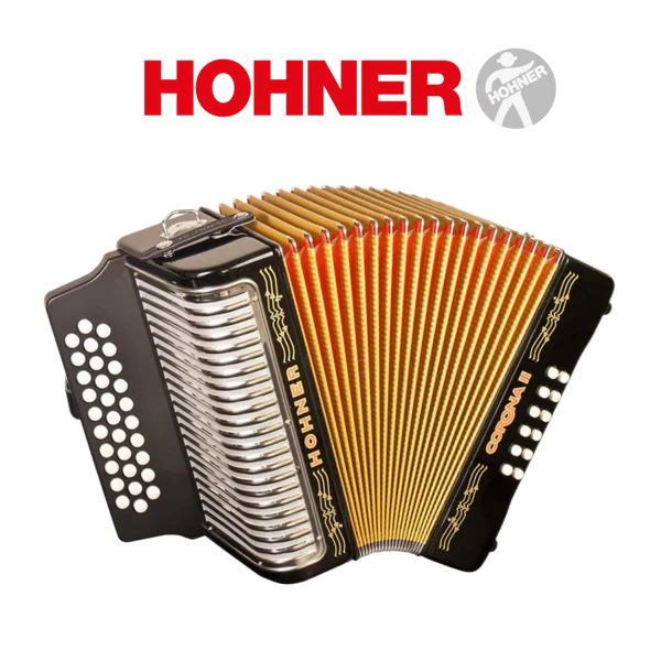 Accordéon diatonique Hohner Corona 2 à touche bouton couleur noir