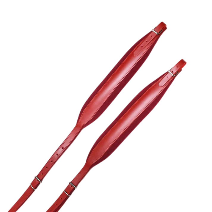 Bretelles D'accordéon en Velours Rouge vue du Dessus