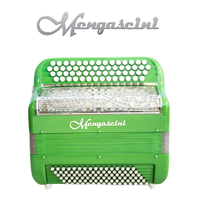 Accordéon chromatique Mengascini F4 super à touche bouton couleur vert pomme 