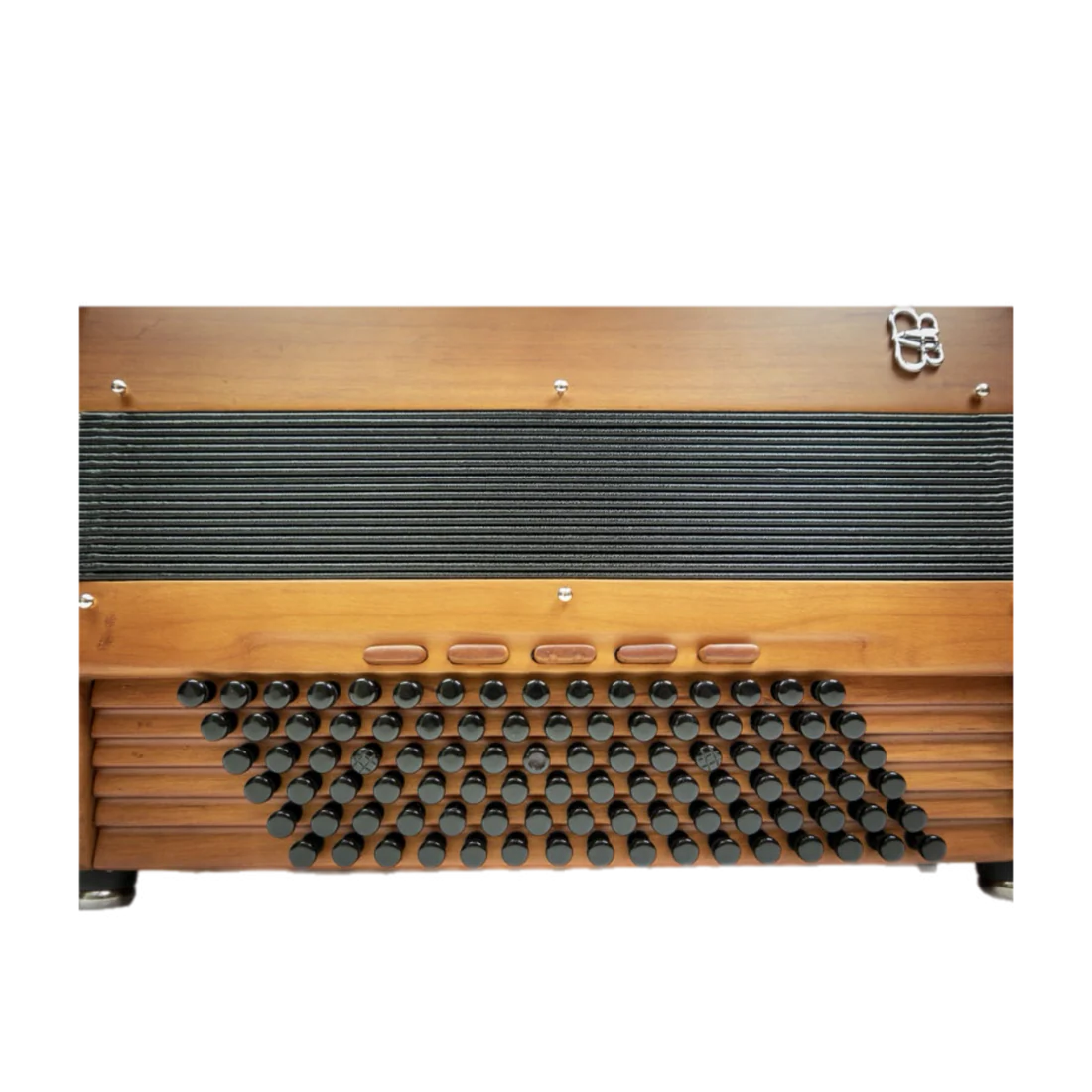 Accordéon Chromatique Ballone Burini Bird en Bois Vue des Basses