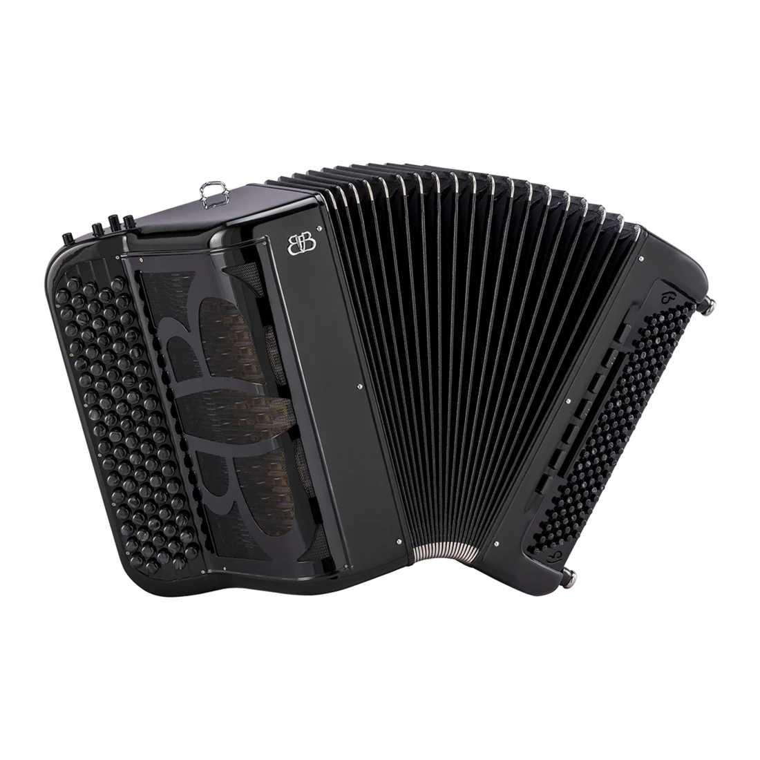 Accordéon chromatique Ballone Burini Bird Free vue de Face avec Soufflet Ouvert