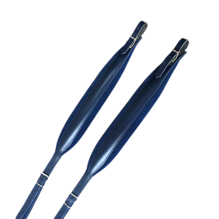 Bretelles d'Accordéon en Velours Bleu Vus du Dessus