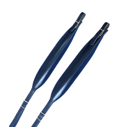 Bretelles d'Accordéon en Velours Bleu Vus du Dessus