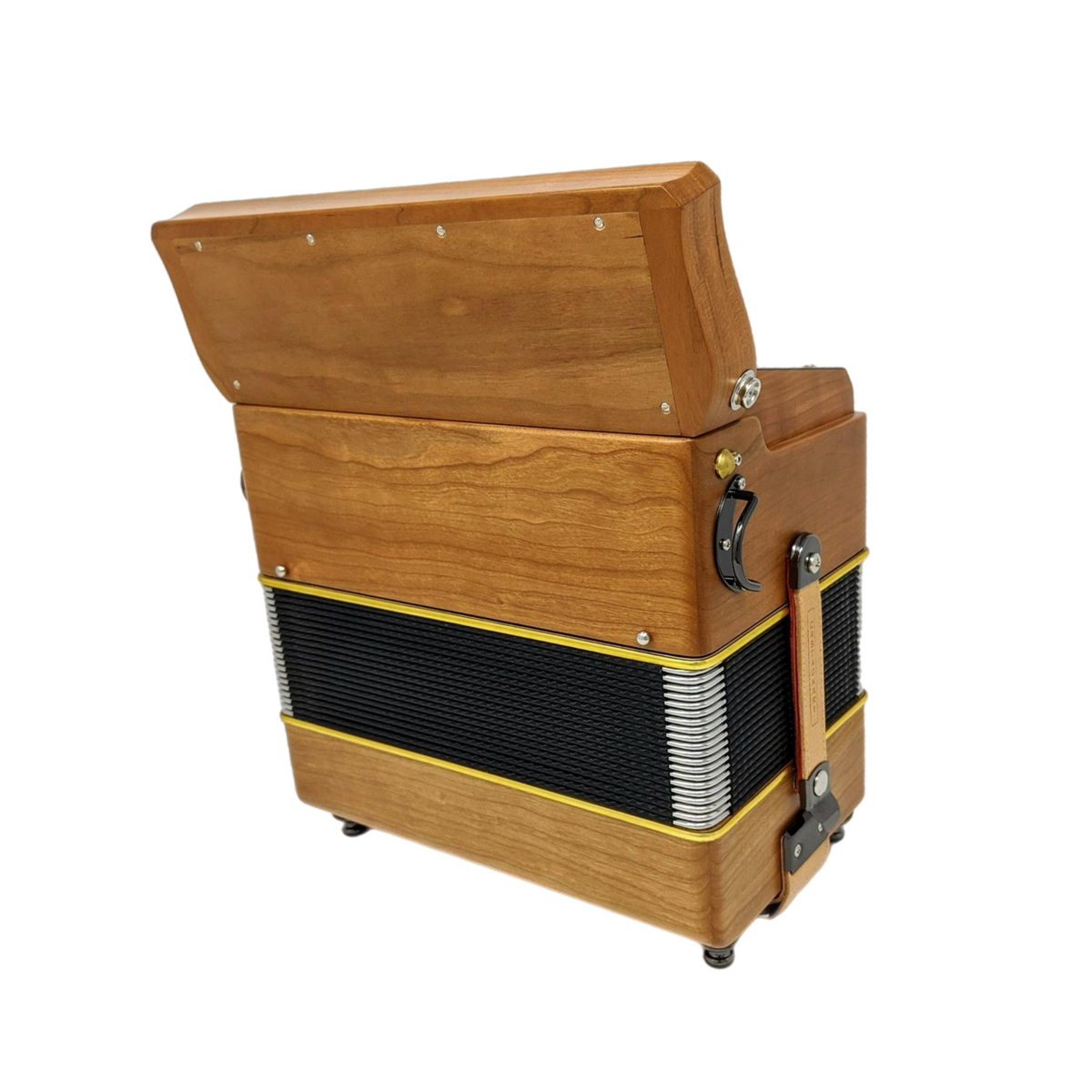 Accordéon Diatonique Castagnari Dinn III en Bois de Cerisier Vu de Dos