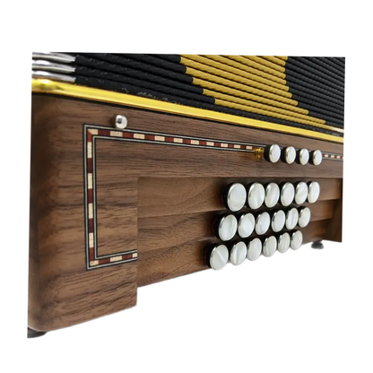 Accordéon Diatonique Castagnari Handry 18 en Bois de Noyer Vu des Basses