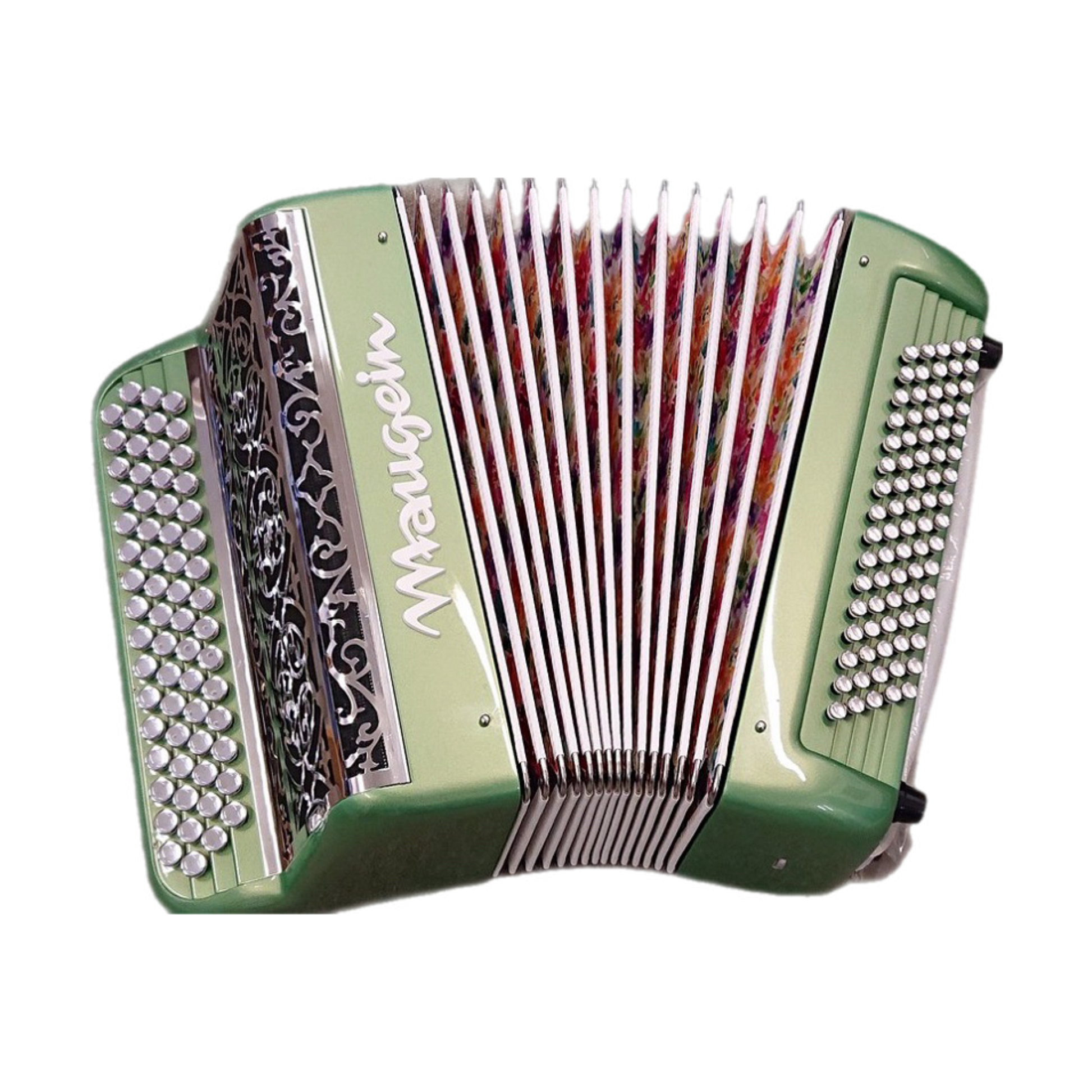 Accordéon Chromatique Maugein Amusette 80 Vue de Face avec Soufflet Ouvert