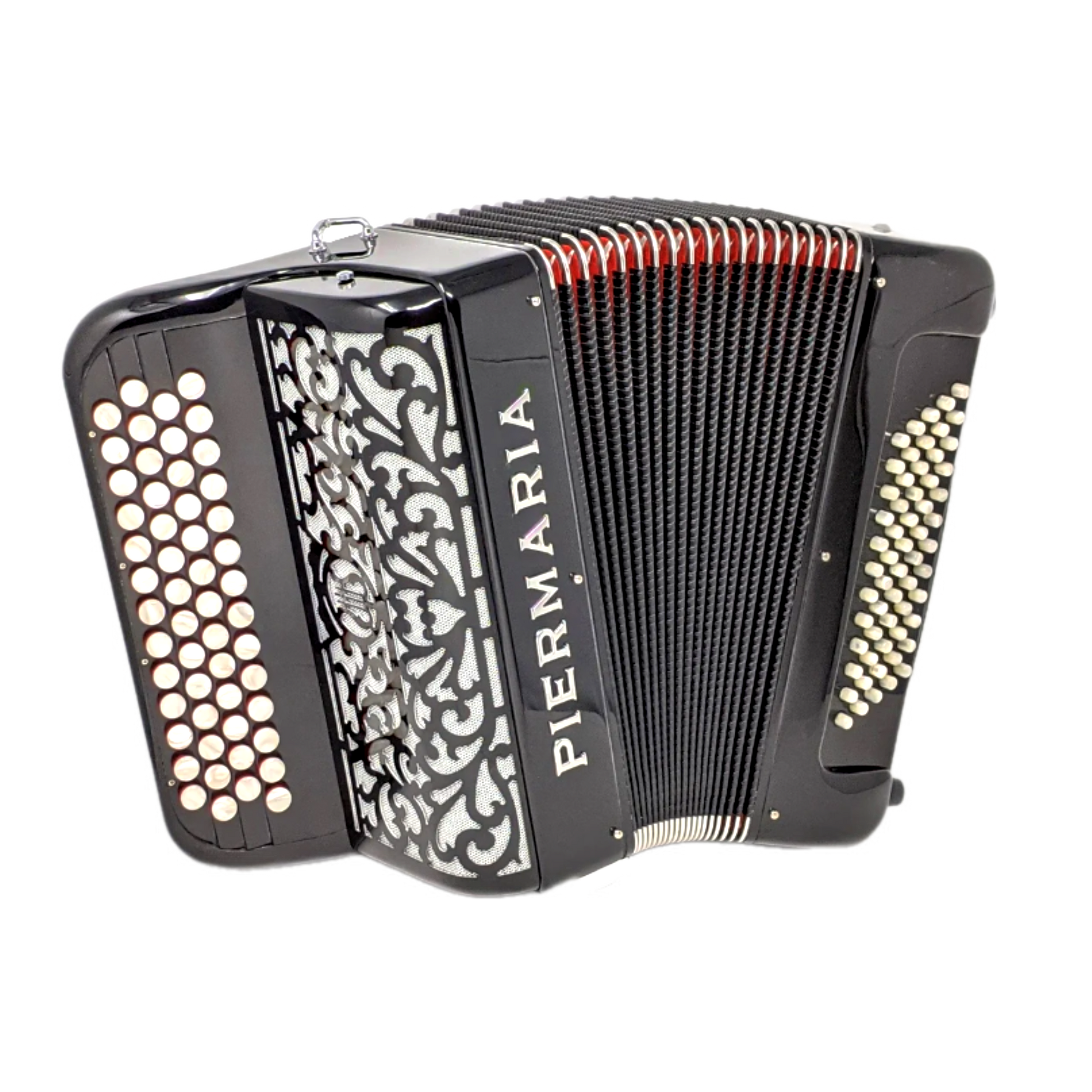 Accordéon Chromatique Piermaria 303 Vu de Face avec Soufflet Ouvert