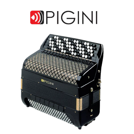Accordéon chromatique Pigini Super King 5 Vue de Face avec Soufflet Fermé